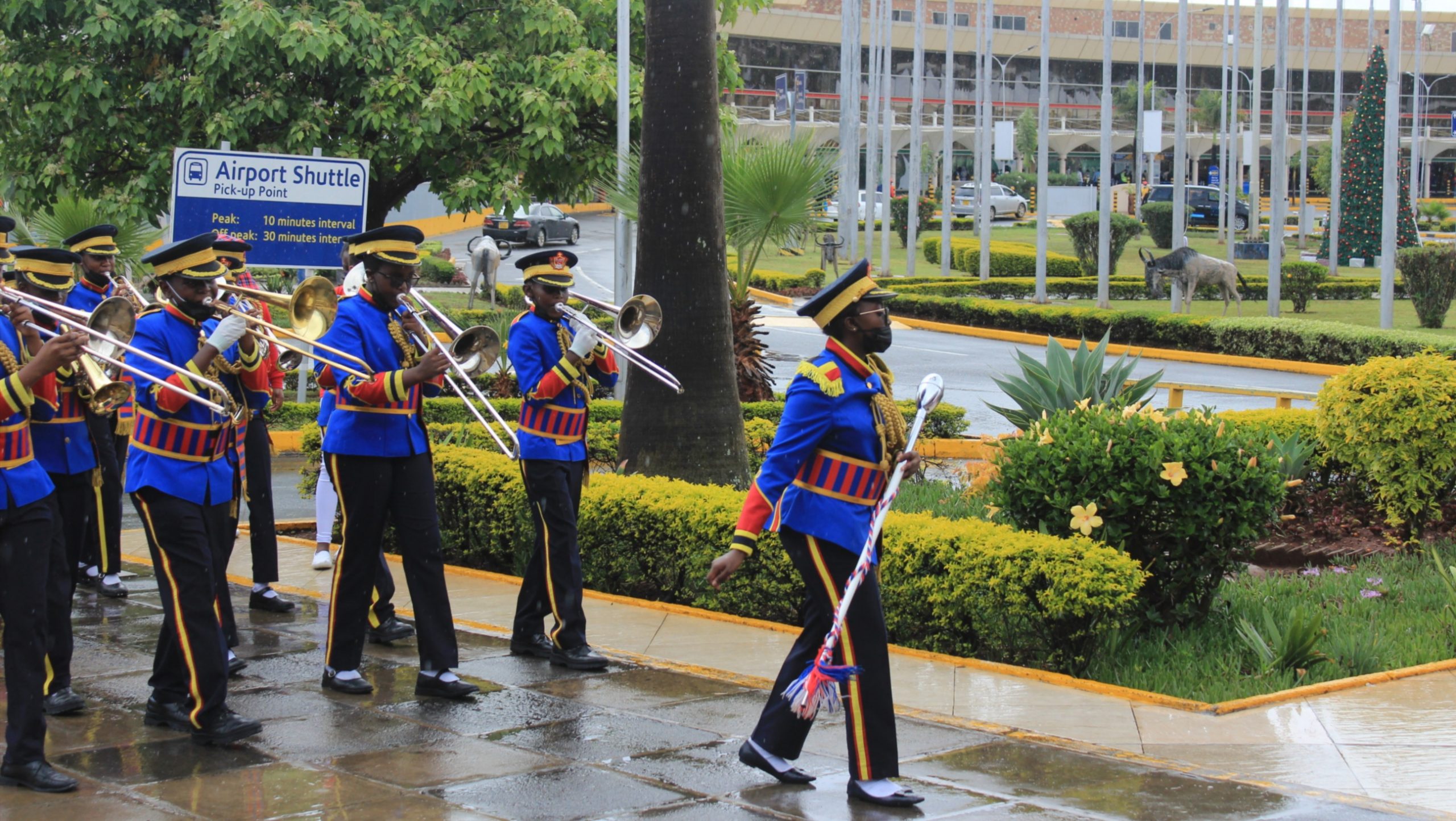 School Band pulls crowd at JKIA with Christmas Parade